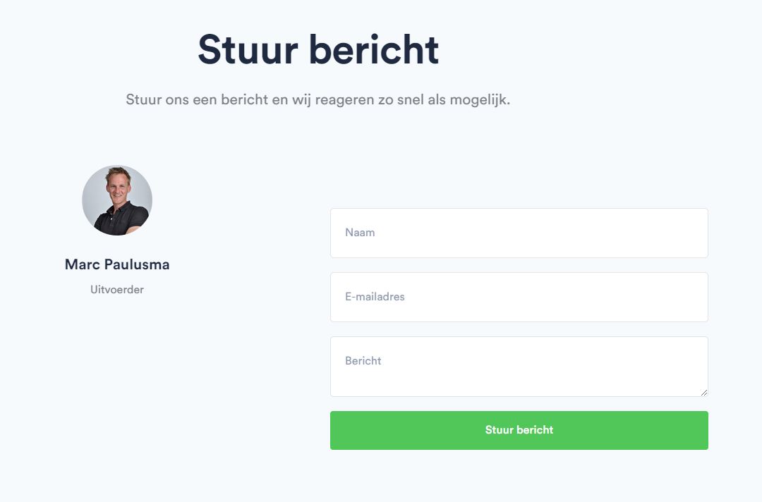 stuur een bericht aan de uitvoerder